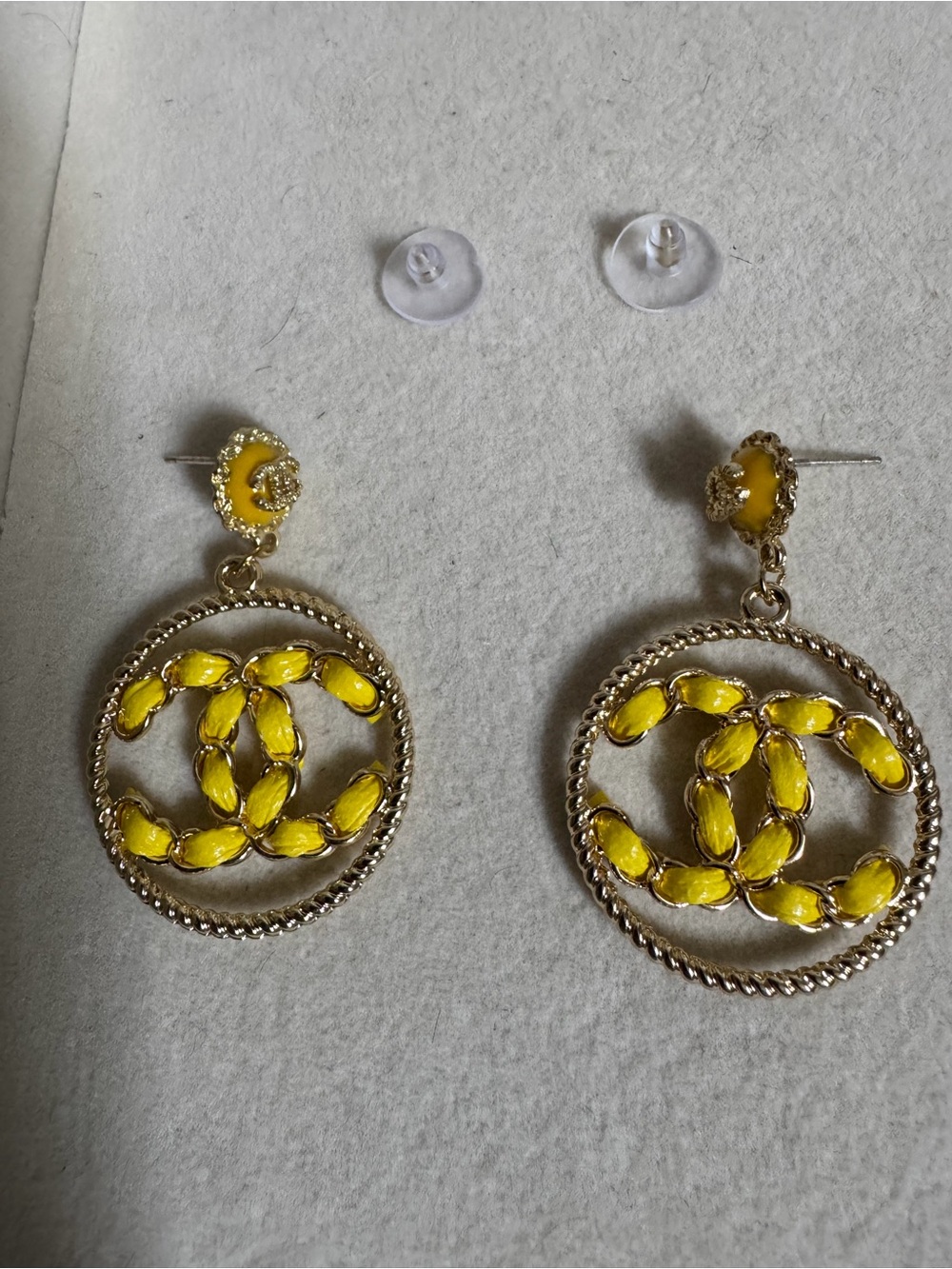 Yellow and gold earrings